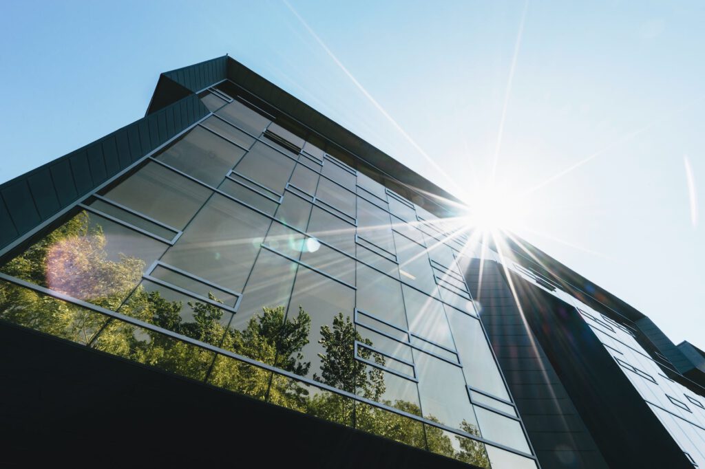 low angle photography of high rise building