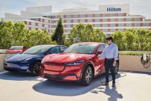 Hilton Tesla charging station - image supplied